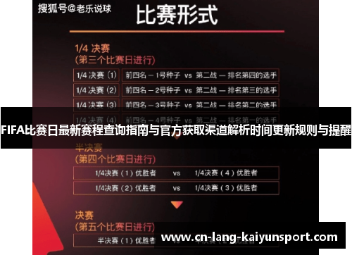 FIFA比赛日最新赛程查询指南与官方获取渠道解析时间更新规则与提醒